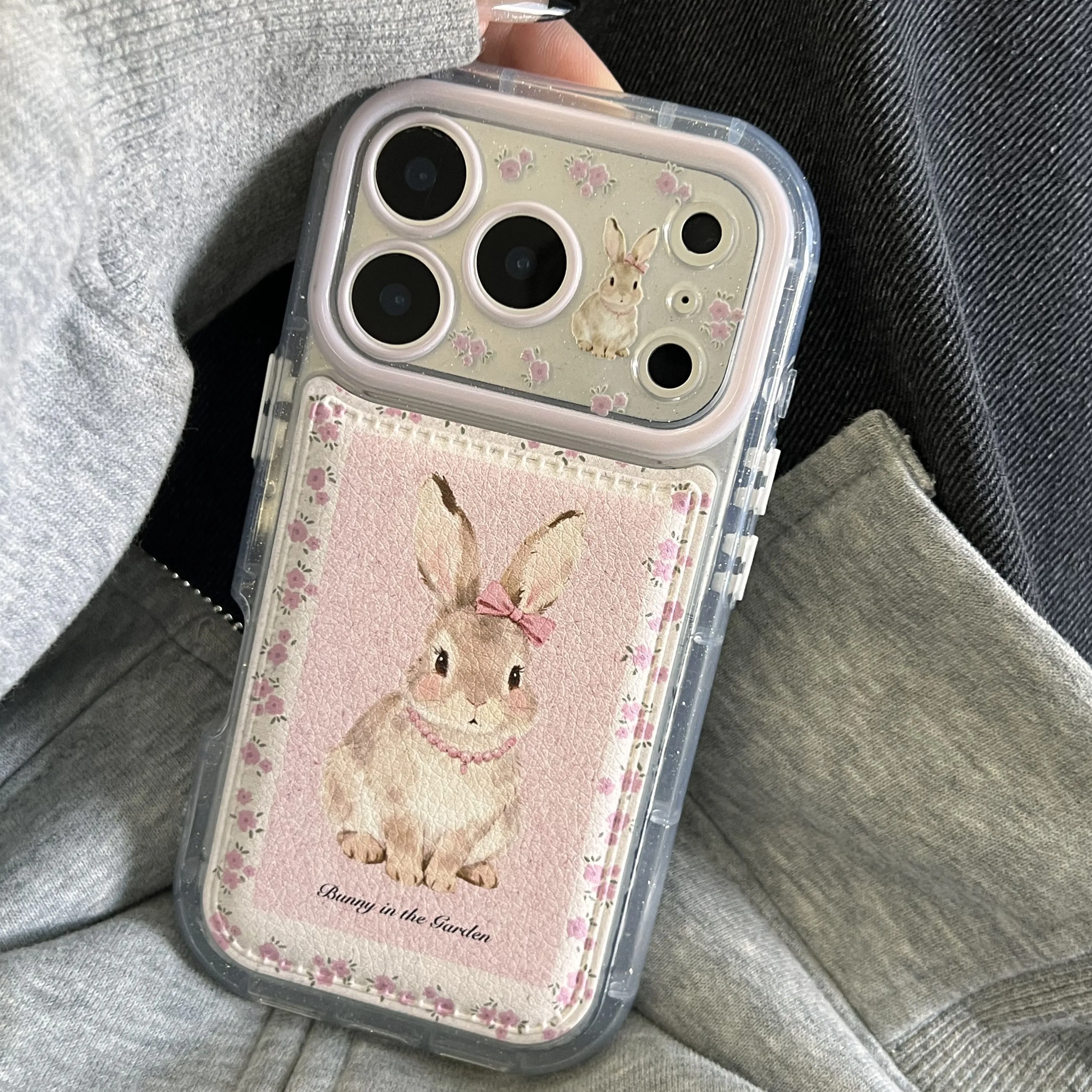 ins韩系可爱碎花兔子支架手机壳适用苹果17PM创意细闪iphone16pro全包手机壳华为Mate80PRO/Pura80皮质保护套,3C数码配件,手机保护套/壳,淘宝优惠券,粉丝福利购,淘宝优惠卷