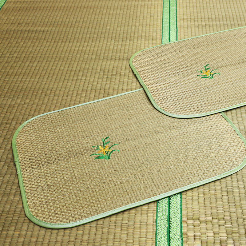 凉席草席枕席夏天蔺草枕片枕巾一对海绵草兰草成人枕头垫子枕皮
