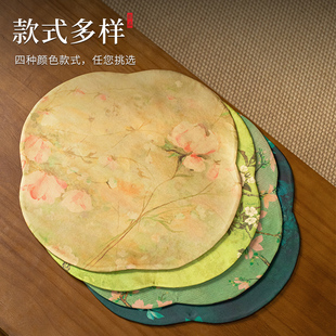花卉海棠茶席高端缎面干泡垫茶桌防水布垫小清新桌旗茶垫 新中式