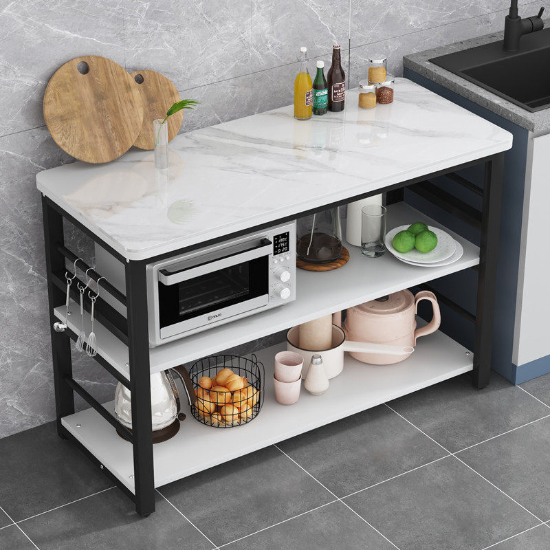 岩板厨房置物架切菜桌落地多层家用操作台微波炉烤箱收纳架储物架,厨房/烹饪用具,微波炉置物架,淘宝优惠券,粉丝福利购,淘宝优惠卷