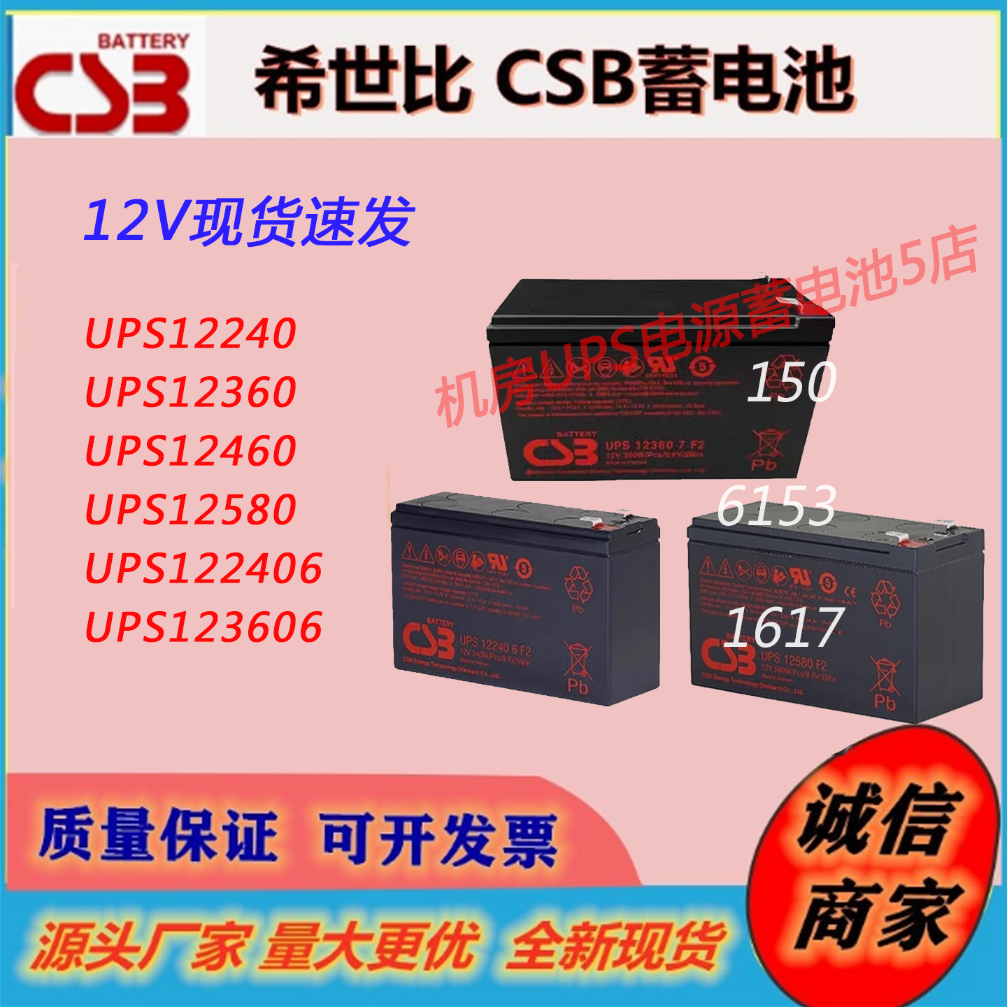 CSB希世比蓄电池UPS123606F2 12460F2 123607F2 EVH12150F2主机