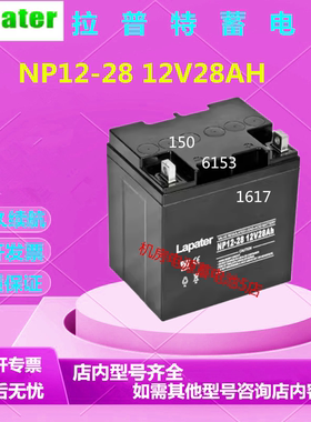 Lapater拉普特蓄电池NP12-28 12V28AH直流屏UPS电源免维护医疗EPS
