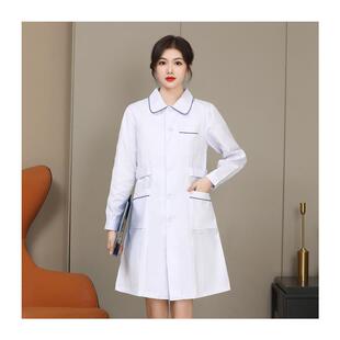实验服化学美容院师护士工 正品 白大褂长袖 女医生服白大衣夏季 短袖
