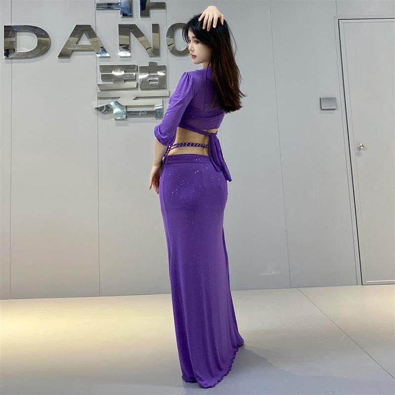 高货速发肚皮舞练功服秋冬新款套装长裙演出服表演服性感初学者练