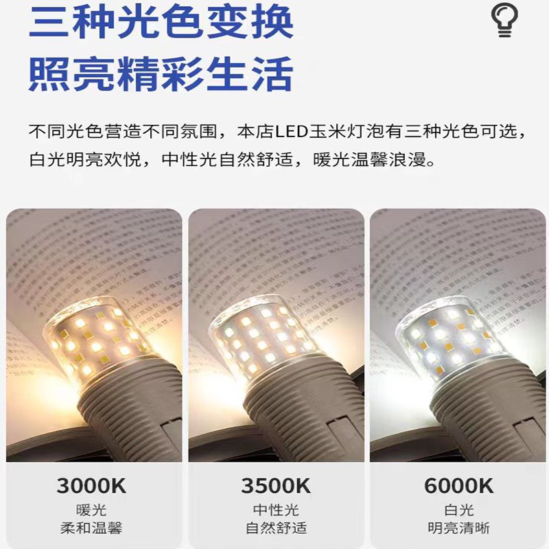 LED魔豆吊灯泡无频闪小尺寸分子灯泡水晶灯泡超亮玉米灯220v灯泡