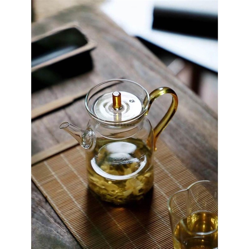 带过滤仿古宋茶壶日式执壶茶具泡绿红茶器透明带盖彩把小号手执壶