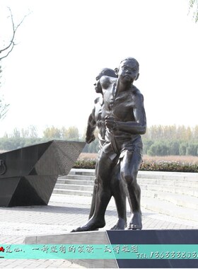 玻璃钢仿铜纤夫劳动人物雕塑公园广场景观装饰民俗主题雕塑摆件