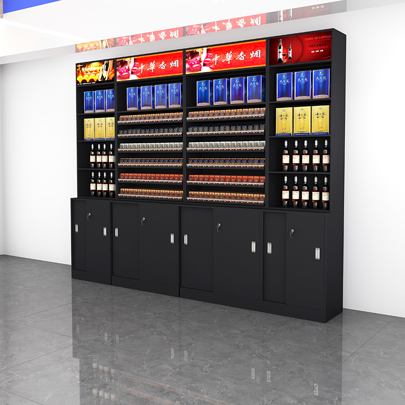 超市便利店烟酒柜烟酒组合白酒柜茶叶陈列柜货架烟柜台烟柜展示柜