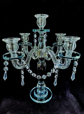 婚庆欧式烛台摆件简约水晶烛台婚餐桌烛台蜡烛样板房摆件家用烛台