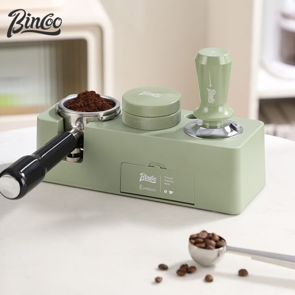 Bincoo咖啡压粉器三件套器具收纳工具全套压粉锤布粉器压粉底座
