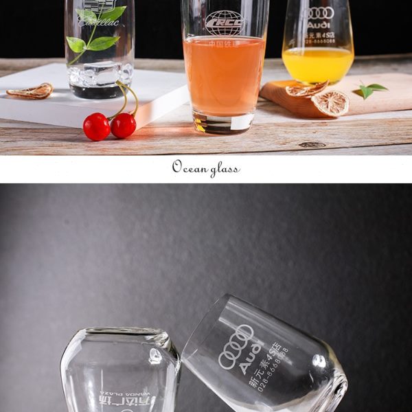 玻璃杯定制水杯印logo印字透明礼品杯啤酒杯刻字订做广告杯泡茶杯