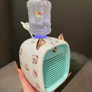 空调加湿器办公室 超强力桌面迷你静音风扇风喷雾制冷小风扇便携式