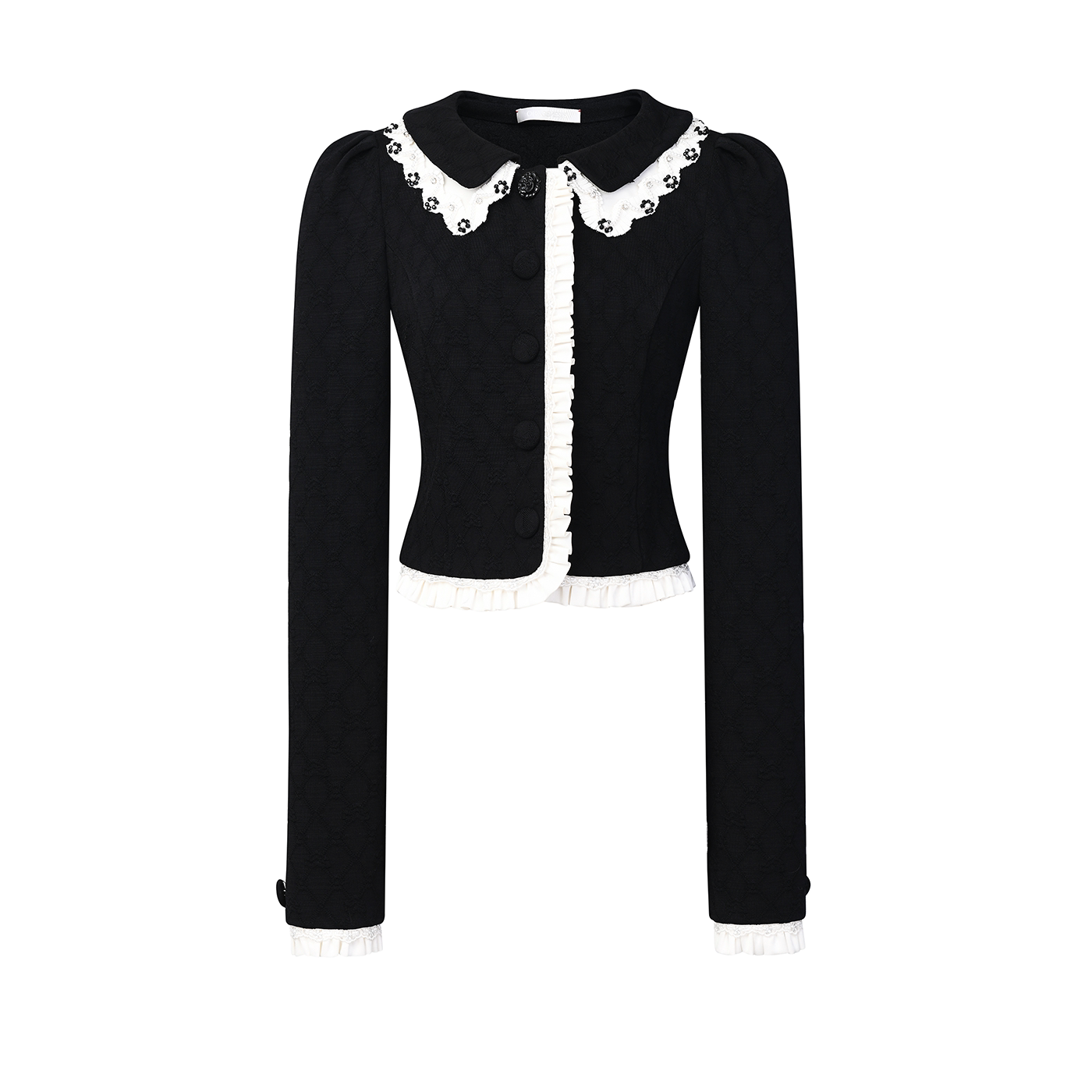 ORA GENESIS2025秋季新品荷叶边装饰针织开衫