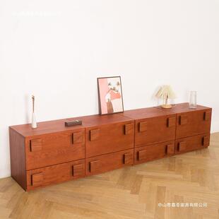 中古风电视柜卡门柜床头柜客厅家用组合复古风实木储物落地卡门柜