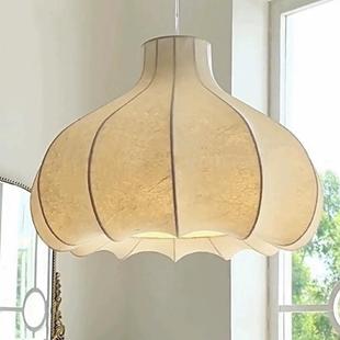 洋葱头蚕丝吊灯中古诧寂风卧室房间设计师法式复古奶油风书房