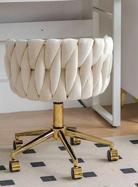 化妆椅女生卧室小椅子布艺梳妆凳子简约现代电脑椅家用升降书桌椅