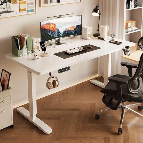 实木智能电动升降桌电脑桌家用办公桌书桌可升降桌学习桌子工作台