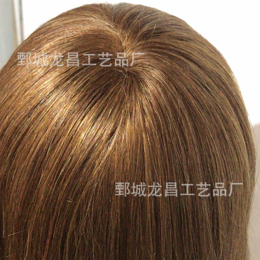 22英寸全人发253克#8去短毛改善发质一字眉浓睫毛咖眼带肩头模