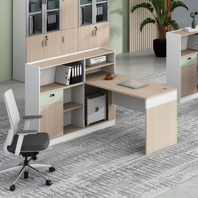 财务办公桌单人屏风员工位现代两人位带侧柜桌办公室桌子带柜卡座