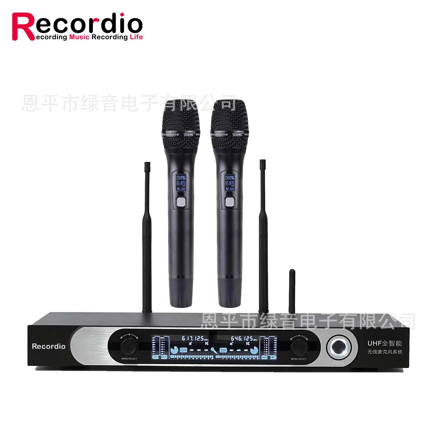 无线麦克风 一拖二屏幕显示舞台家用KTV电脑唱歌话筒