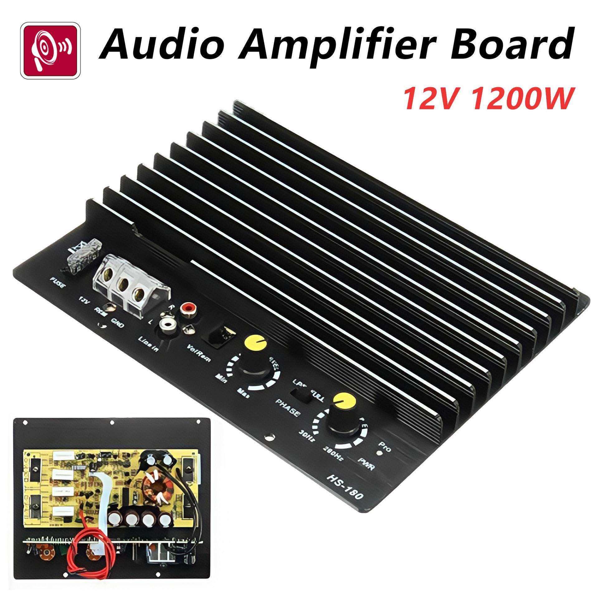 12V车载汽车无损音响改装1000W大功率KL-180单路低音炮功放板