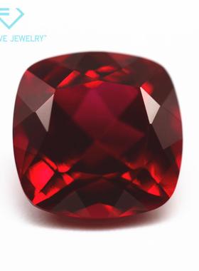 肥正方形培育红宝石肥方枕形实验室培植再生长Ruby鸽血红宝石