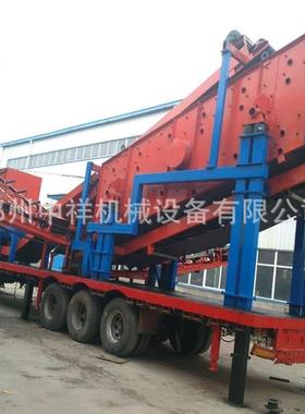 移动破碎站鹅卵石砖瓦石头移动式制沙机破碎机制砂石线