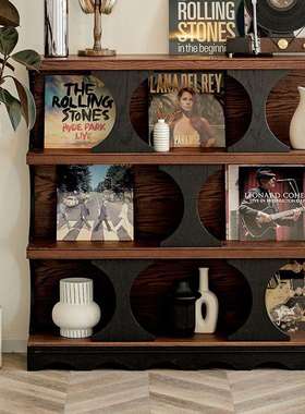 哈迪德柜子复古实木展示柜餐边柜玄关柜客厅书柜书架置物装饰柜