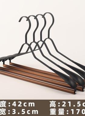 简约榉木铁艺无痕衣架家用防滑无痕挂衣衣服挂架钢质磨砂挂杆