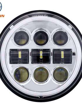 承光电子5.75寸哈雷大灯哈雷led前大灯45W机车改装双色前照灯