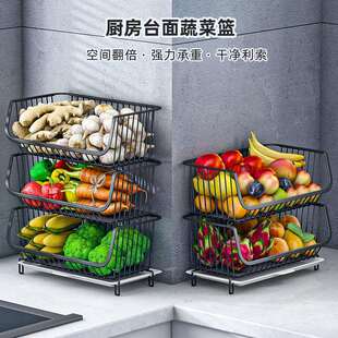小型蔬菜收纳架厨房转角多层置物架姜葱蒜菜篮子小尺寸多功能台