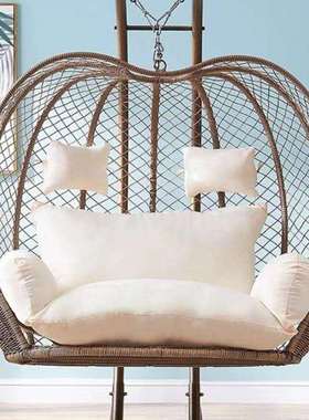 沙发式新款靠垫吊蓝鸟巢坐垫双人摇篮藤椅吊床千秋吊椅加厚坐垫