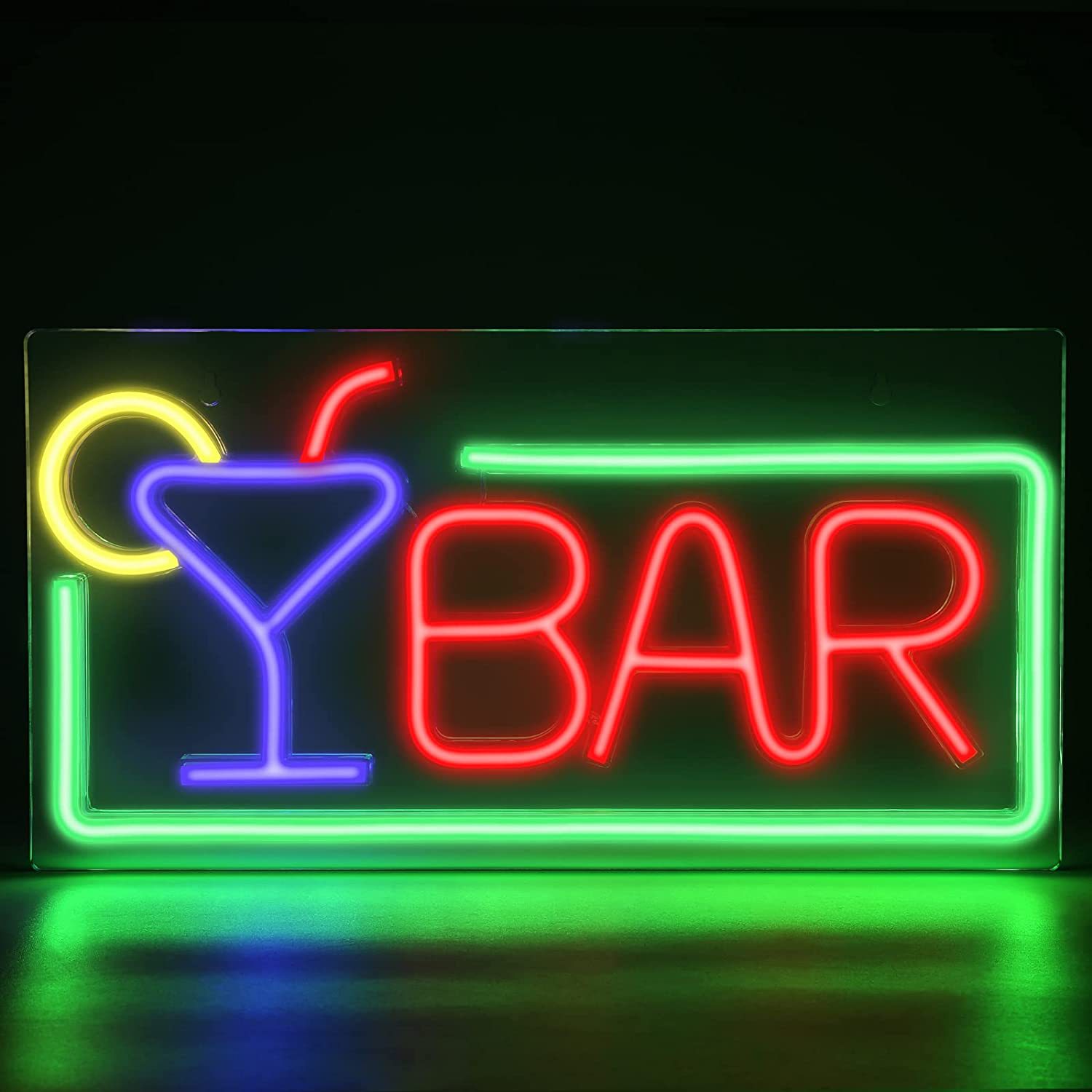 LED亚克力背板霓虹灯 酒吧装饰氛围灯 多色BAR。USB款
