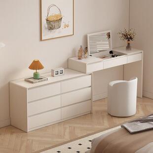 简约现代轻奢床尾斗柜化妆桌子主卧实木梳妆台卧室家用一体收纳柜