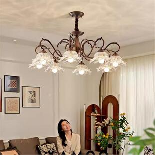 法式中古风吊灯客厅灯美式复古高级感餐厅灯卧室灯大厅主灯具全屋