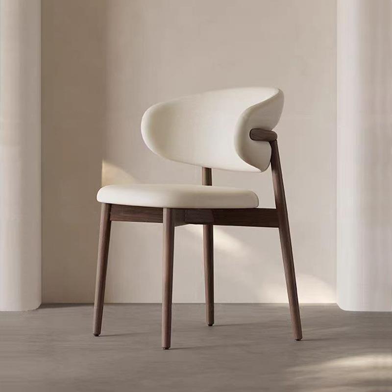 北欧现代简约家用实木椅子书桌椅意式轻奢设计师靠背椅实木餐椅