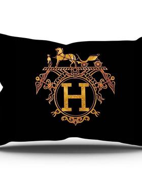 欧式沙发马橙色抱枕靠垫套奢华长方形靠枕客厅样板间简约复古