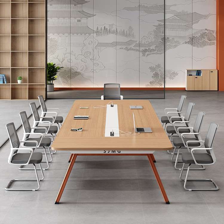 会议桌长桌简约现代洽谈工业风办公桌办公家具小型会议室桌椅组合