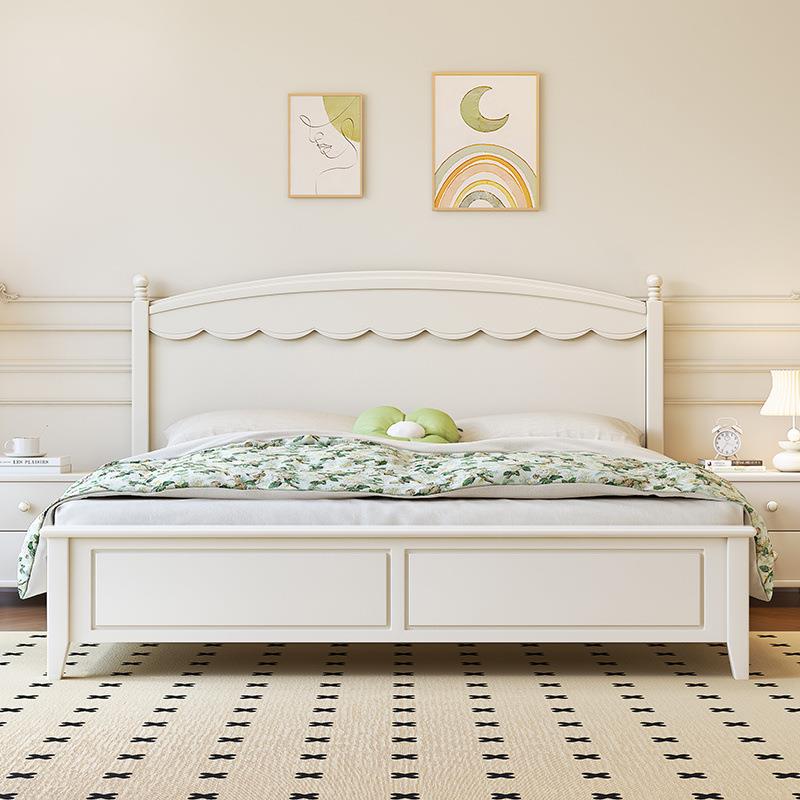 现代简约实木轻奢婚床1.2米童床1.5m单人储物床1.8米双人主卧大床