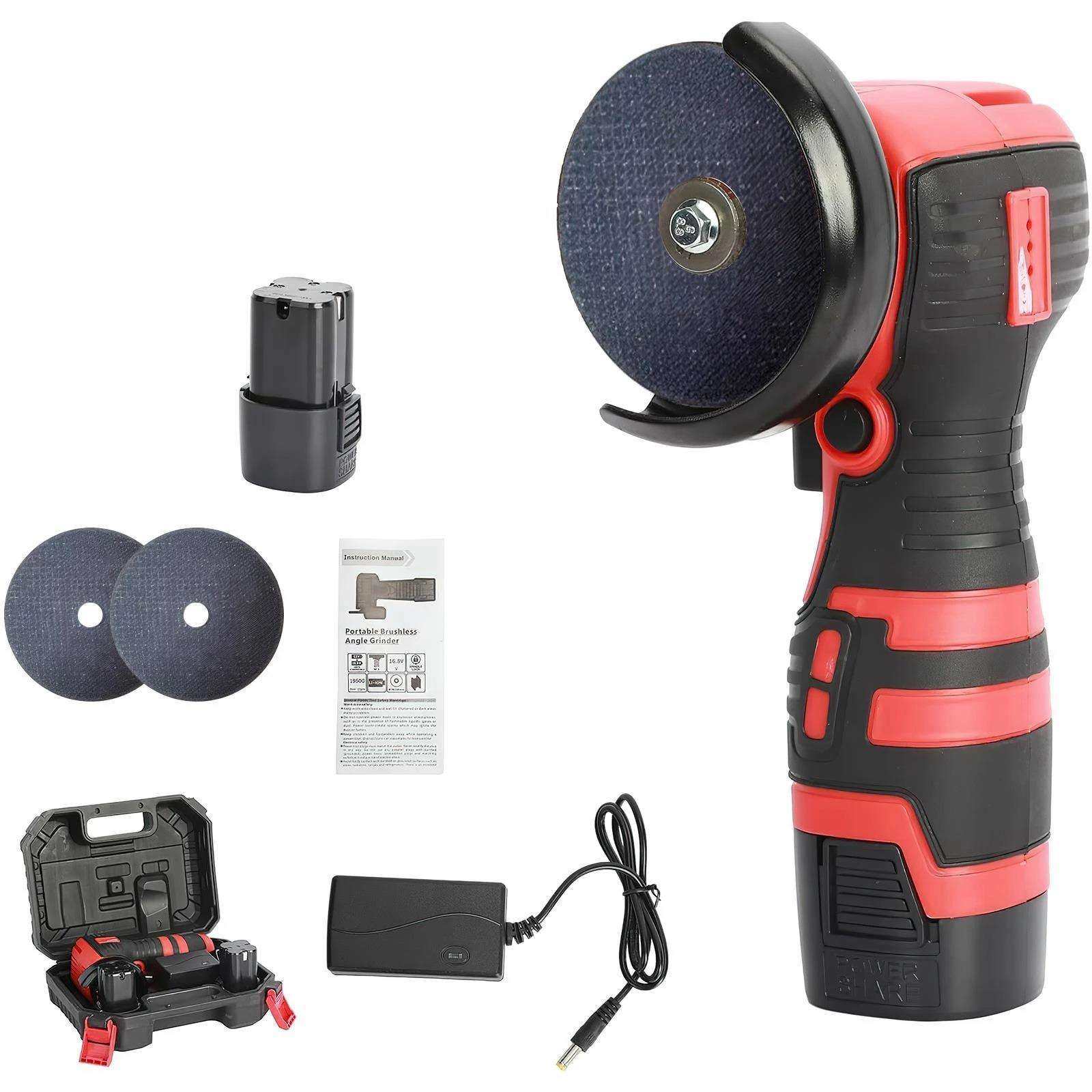 16.8V有刷角磨机套装打磨机多功能家用迷你角磨机锂电微型切割机