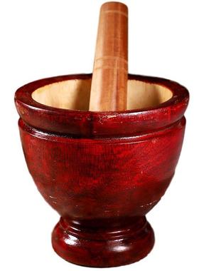 实木舂筒傣味舂鸡脚搅蒜泥蒜蓉辣椒手动家用商用舂桶舂钵