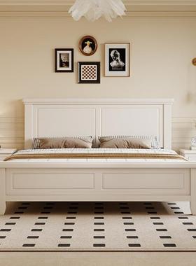 中古风实木床1.5米1.8米小户型单人床美式简约主卧储物双人实木床