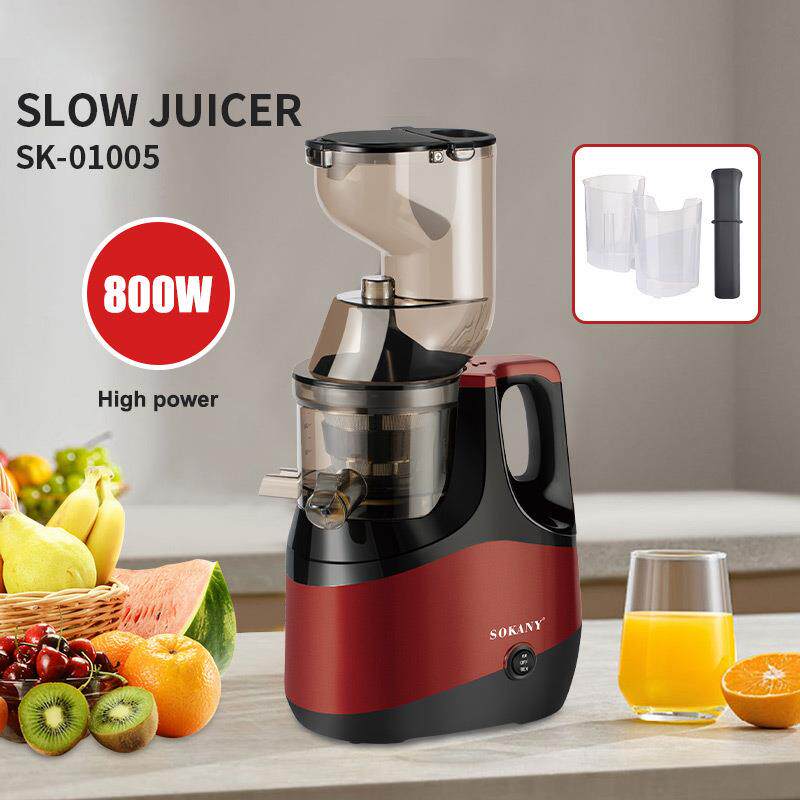 欧规原汁机大口径慢榨机800W多功能家用果汁机渣汁分离慢榨机