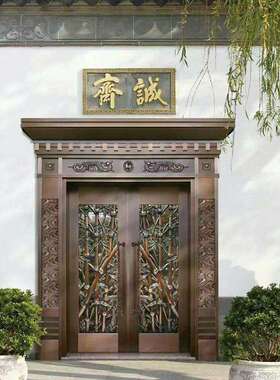 农家大院铜门定制山东多颜色规格大门推拉式大门