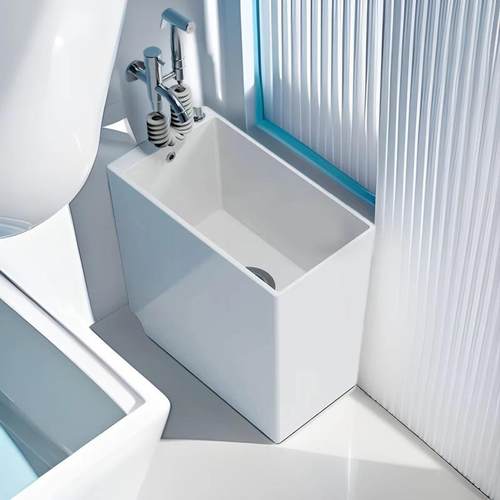 犀牛洗拖把池地盆拖布池窄长型小号阳台防溅手墩布落地洗手池