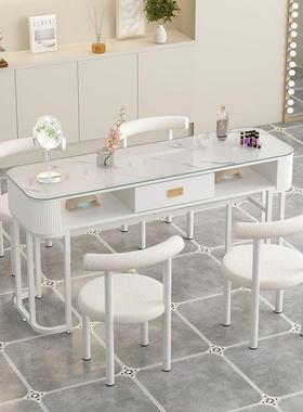 新款美甲桌子椅子套装简约时尚美甲店桌椅组合经济型单双人美甲台