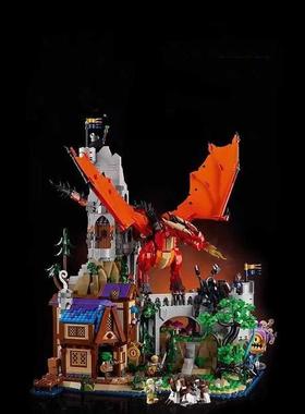 T5000地下城红龙传说大型城堡男孩子拼装积木小颗粒玩具F2193