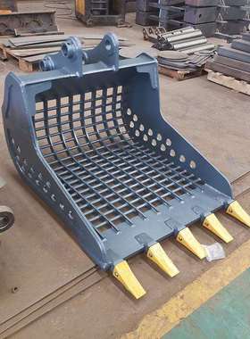 中旺网格斗沟渠清洁用挖机筛分斗岩石加固网格斗