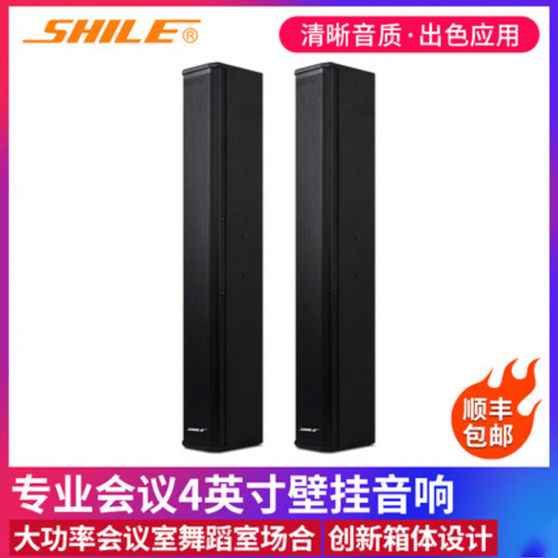 狮乐SHILEBX-408会议音箱壁挂音柱酒店背景音乐多功能音箱主持