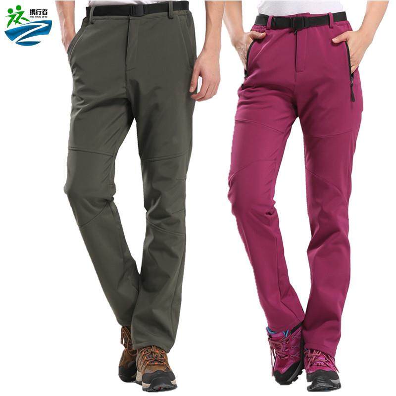 秋冬季冲锋裤男防风防水女修身速干抓绒户外登山软壳滑雪情侣长裤